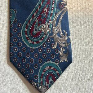 Vintage Etienne Aigner Mens 100% Silk Tie Paisley Geometric Classic